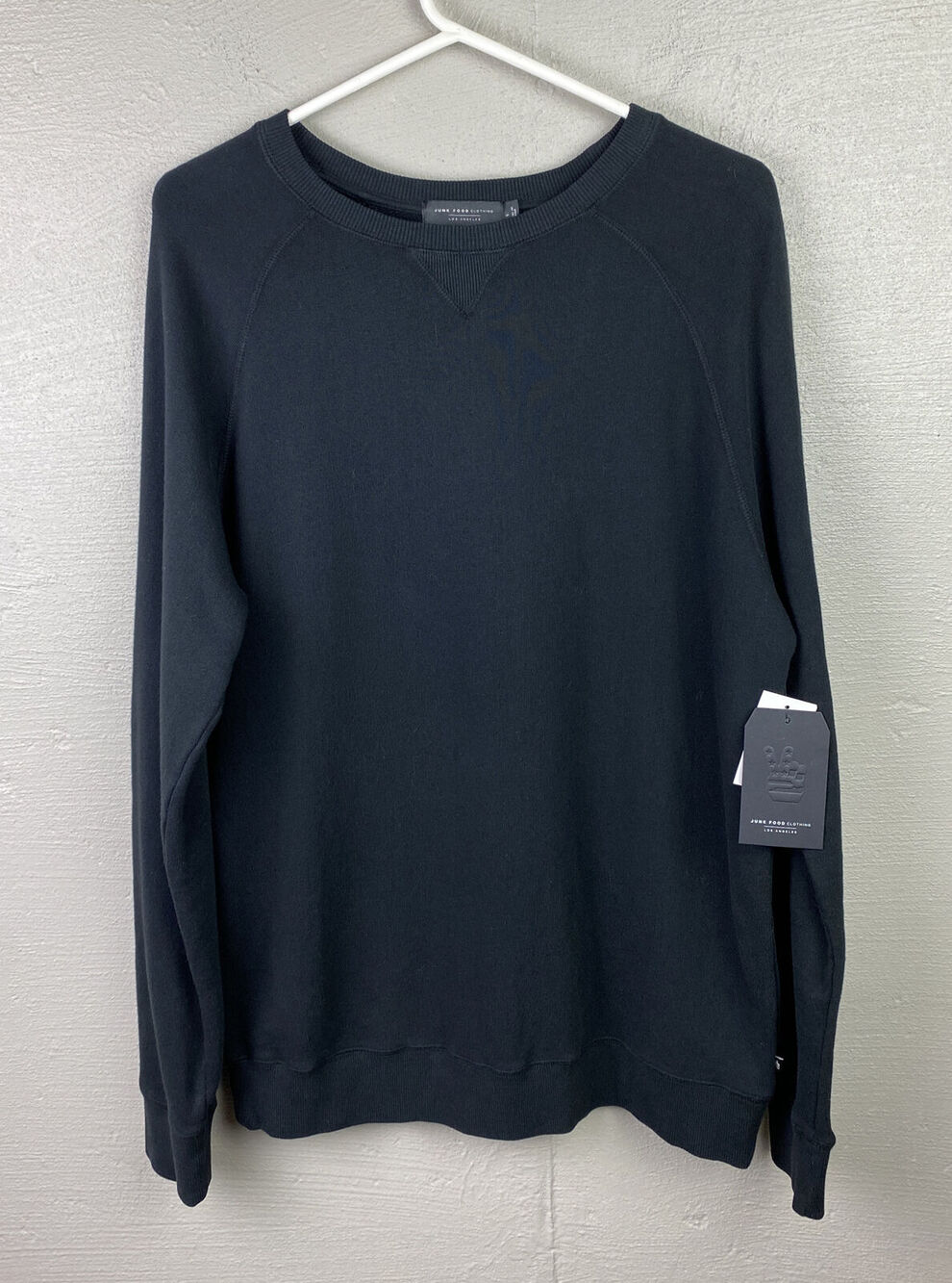 NEW Junk Food Clothing Los Angeles Men’s Black Cotton Sweater Size M Luxury NOTE